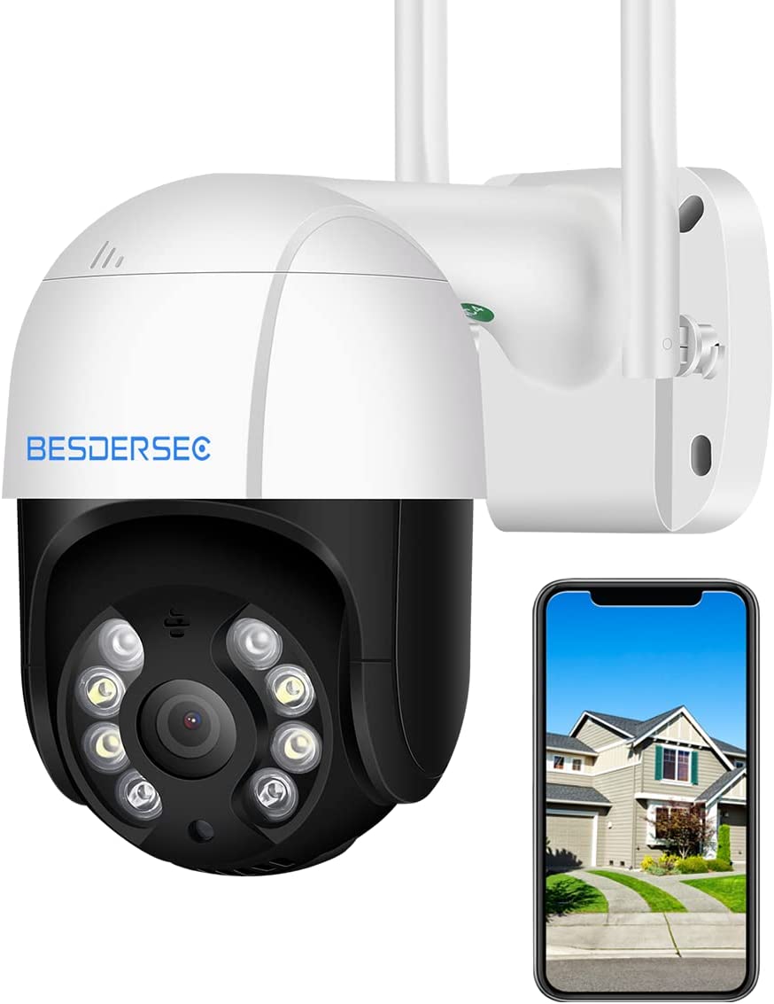 Security Camera Outdoor,Besdertech 1080P WiFi Home Security Camera System Pan Tilt Dome Surveillance Cameras with Waterproof, Night Vision, Motion Detection, 2-Way Audio Cameras for Home Security